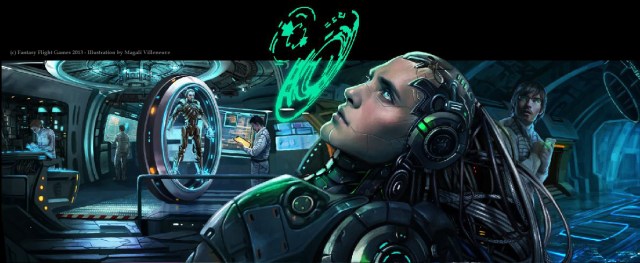 Netrunner "Creation and Control" box cover art. (c) Fantasy Flight Games 2013. Illustration by Magali Villeneuve.