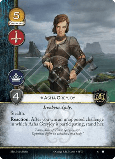 Asha Greyjoy Hijo de hierro, Lady Sigilo Reacción: Después de que ganes un reto sin oposición en el que Asha Greyjoy este participando, enderezala.